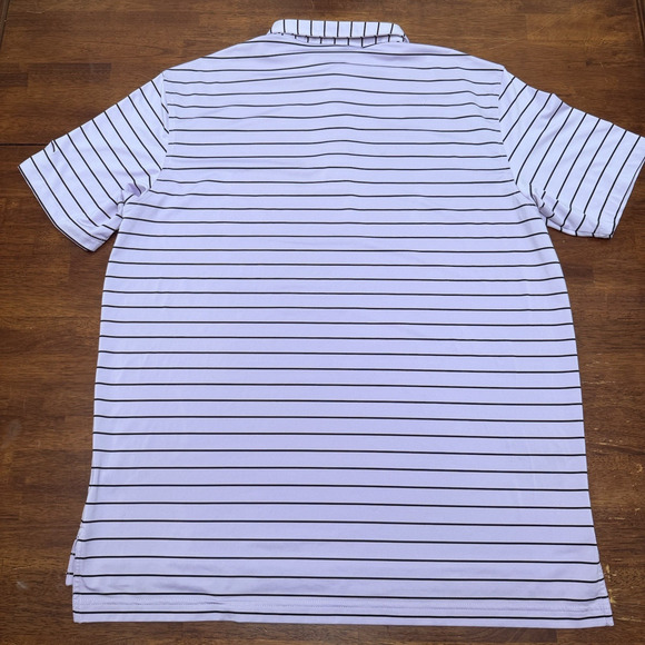 Peter Millar Summer Comfort Golf Polo Men's XL Purple Black Striped Stretch - Picture 5 of 7